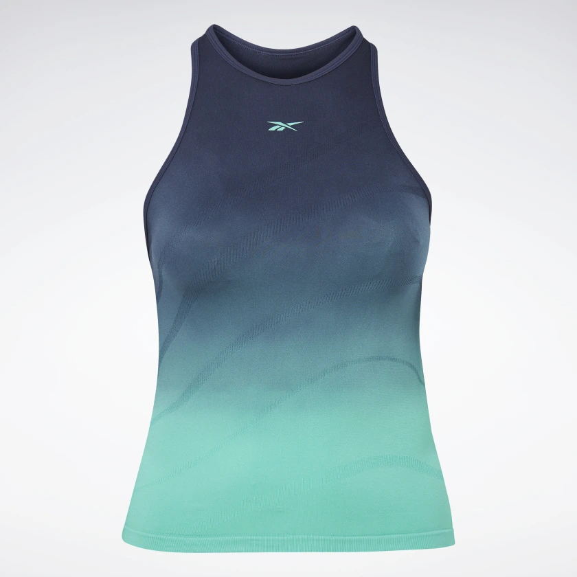 Reebok Women's United By Fitness Seamless Tank Top in Vector Navy/Future Teal Size M - Training Clothing - Image 6