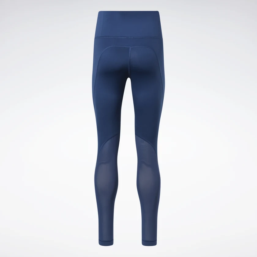 Reebok Women's Running Vector Leggings in Batik Blue Size S - Running Clothing - Image 8