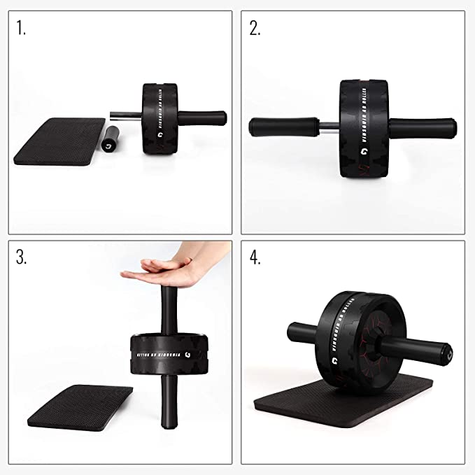 Vinsguir Ab Roller Wheel, Abs Workout Equipment for Abdominal & Core Strength Training, Exercise Wheels for Home Gym Fitness, Ab Machine with Knee Pad Accessories - Image 3