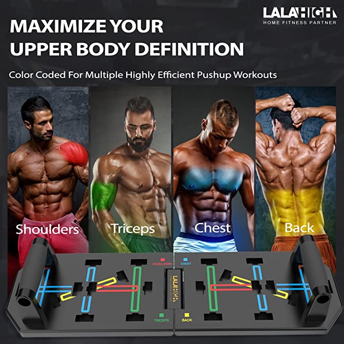 LALAHIGH Push Up Board, New 18 in 1 Push up bar, Upgraded ABS Pushup Stands with carry bag, Professional Pushup System for chest, tricep, back, abs workout, Portable home strength training equipment. - Image 6