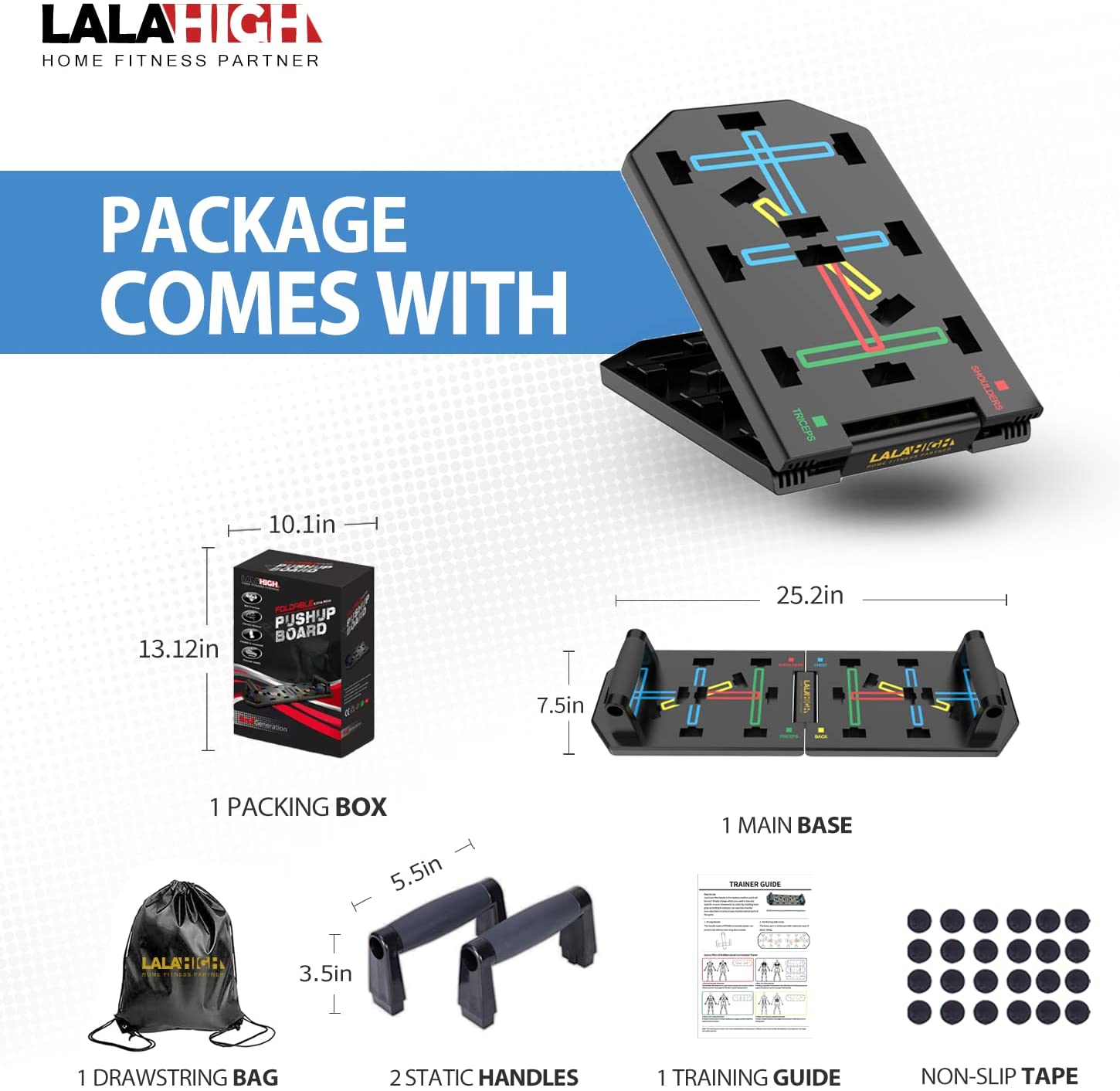 LALAHIGH Push Up Board, New 18 in 1 Push up bar, Upgraded ABS Pushup Stands with carry bag, Professional Pushup System for chest, tricep, back, abs workout, Portable home strength training equipment. - Image 4