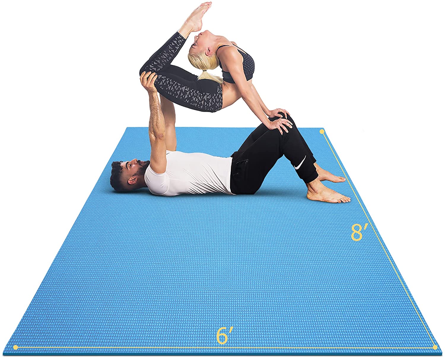 GXMMAT Extra Large Yoga Mat 6'x8'x7mm, Thick Workout Mats for Home Gym Flooring, Non-Slip Quick Resilient Barefoot Exercise Mat, Non Toxic Ultra Comfortable Cardio Mat for Pilates, Stretching, Fitness - Image 7