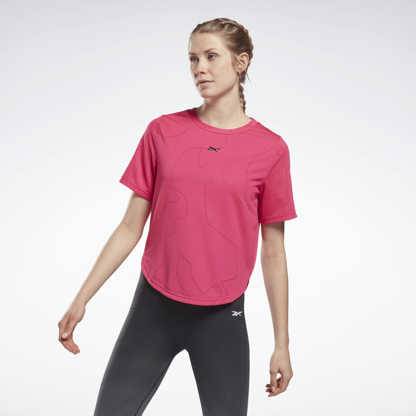 Reebok Women's United By Fitness Perforated T-Shirt in Pursuit Pink Size S - Training Clothing - Image 5