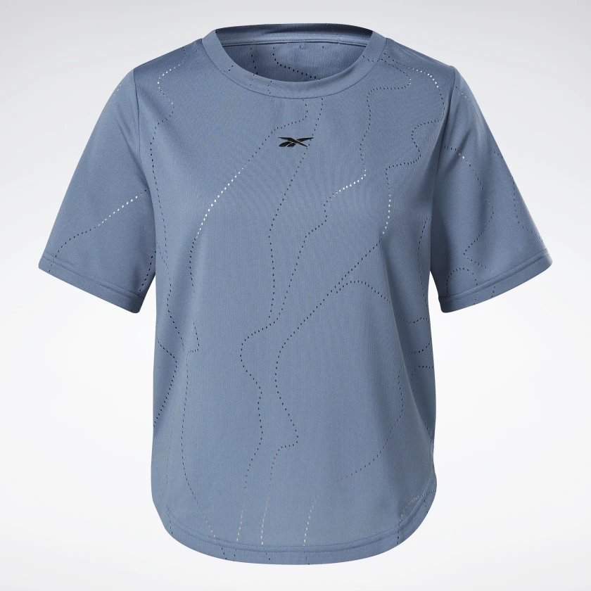 Reebok Women's United By Fitness Perforated T-Shirt in Blue Slate Size S - Training Clothing - Image 4