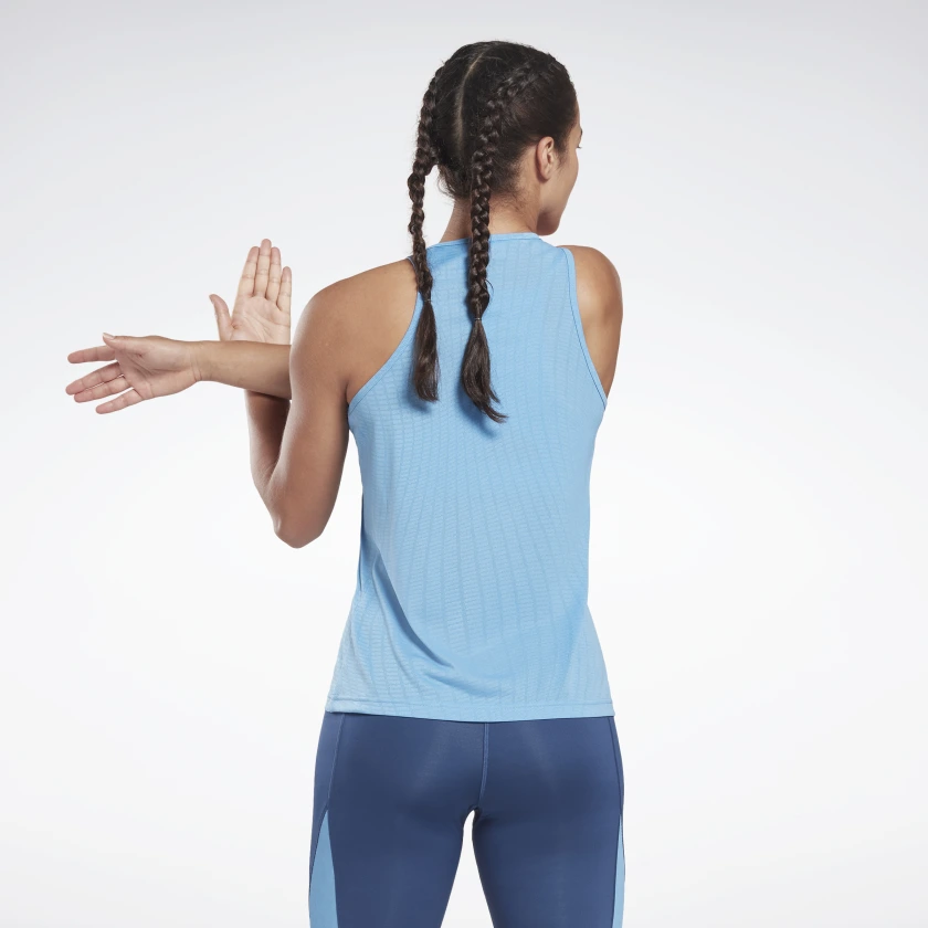 Reebok Women's United By Fitness Perforated Tank Top in Essential Blue Size M - Training Clothing - Image 3